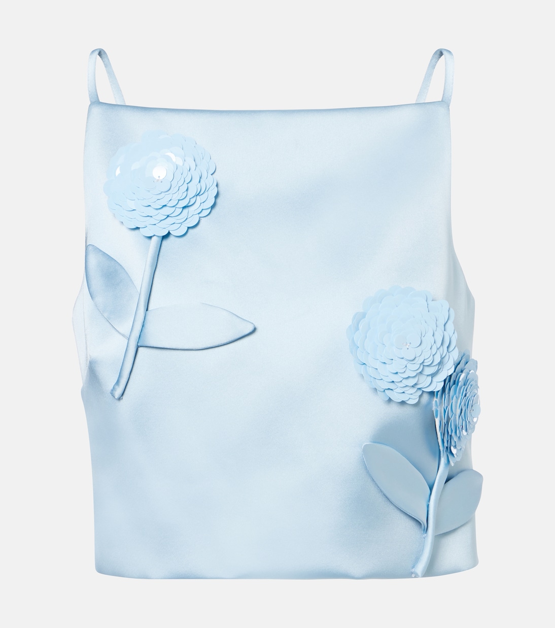 Cropped-Top aus Satin mit Pailletten | Self-Portrait