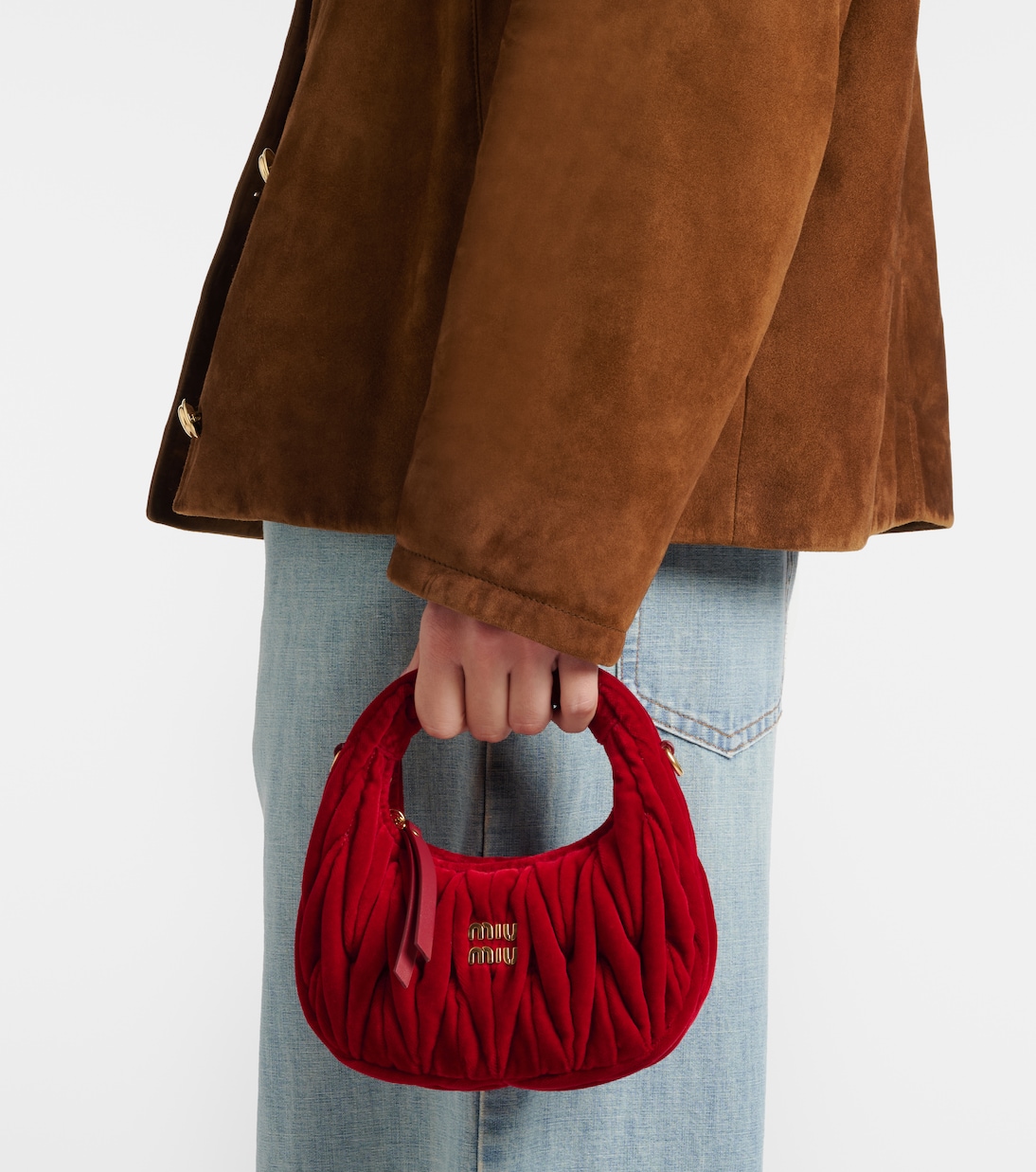 Wander Mini velvet top-handle bag | Miu Miu