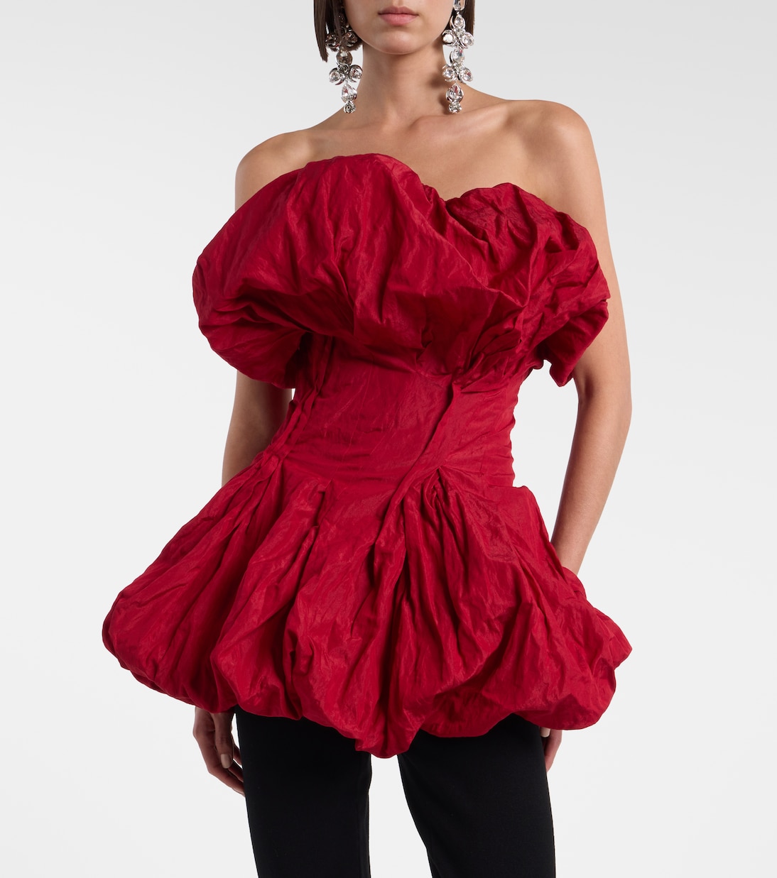 Gathered cotton-blend taffeta minidress | Magda Butrym