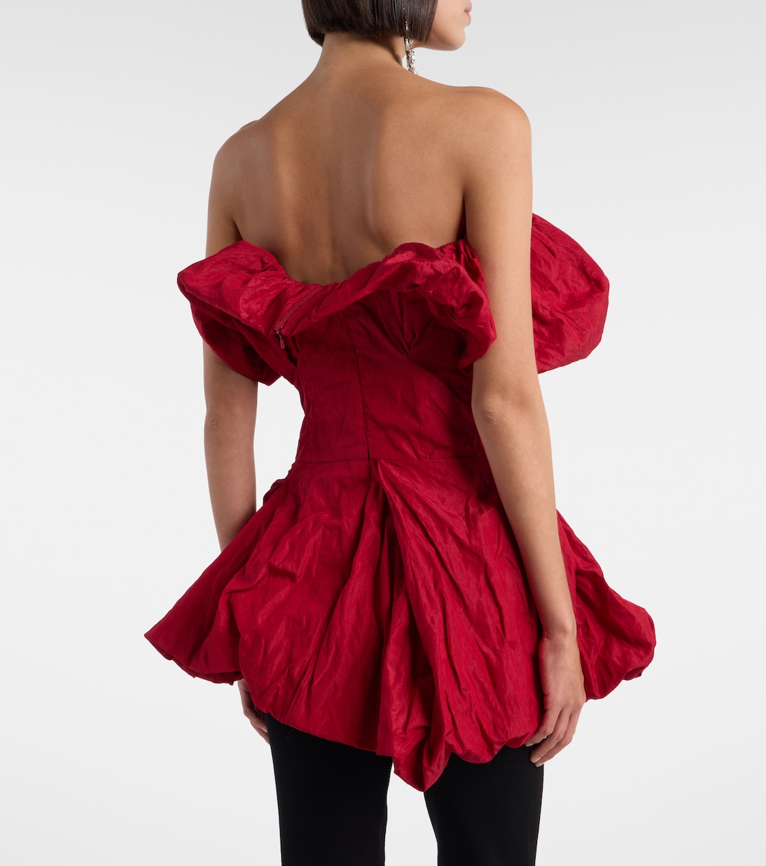 Gathered cotton-blend taffeta minidress | Magda Butrym