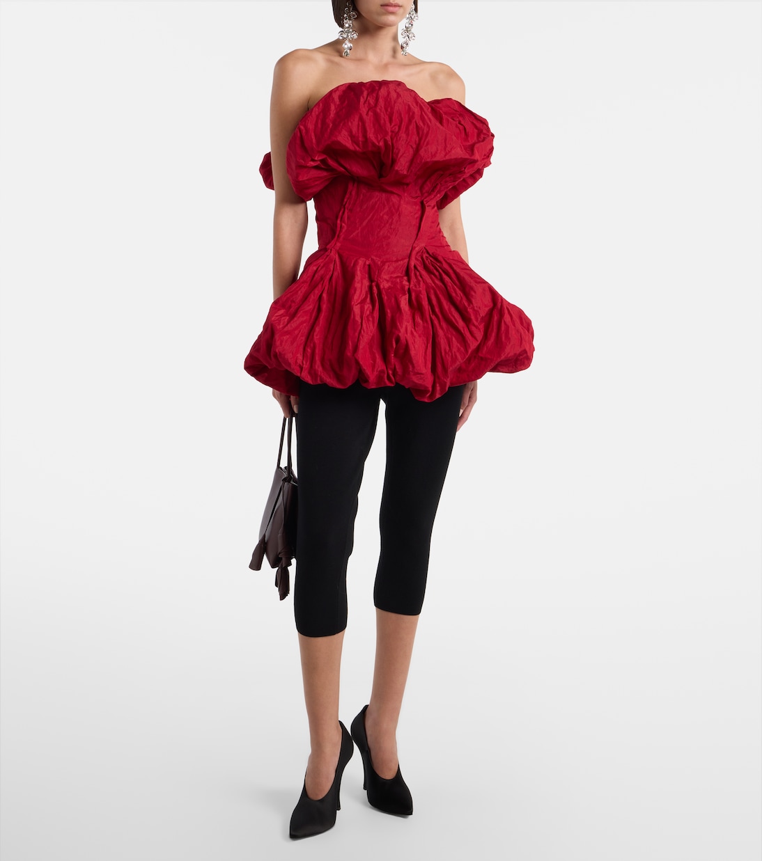 Gathered cotton-blend taffeta minidress | Magda Butrym