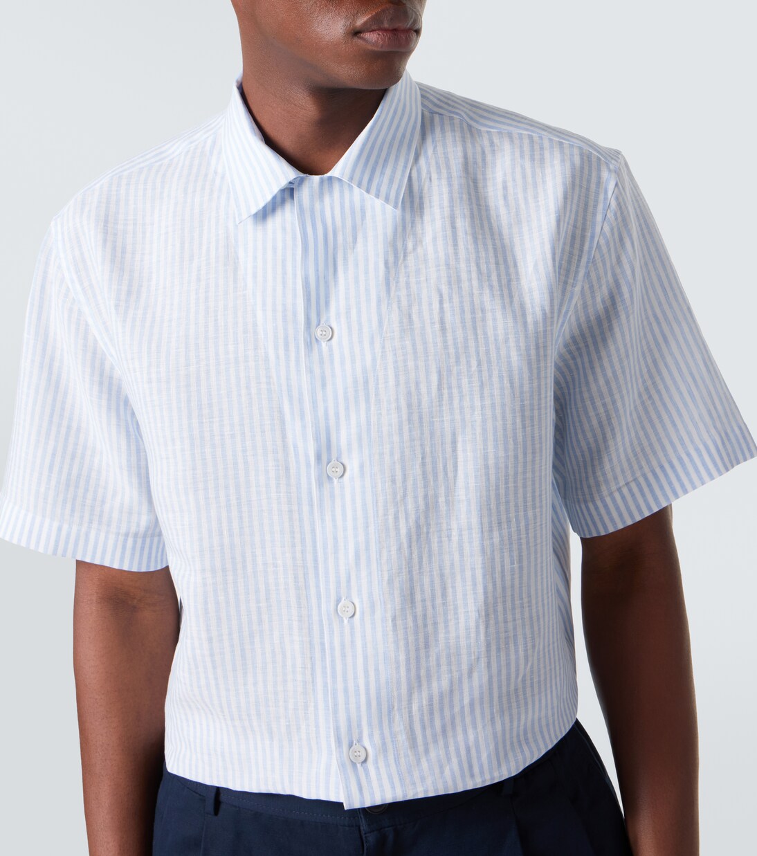 Camicia bowling in lino a righe | Brioni