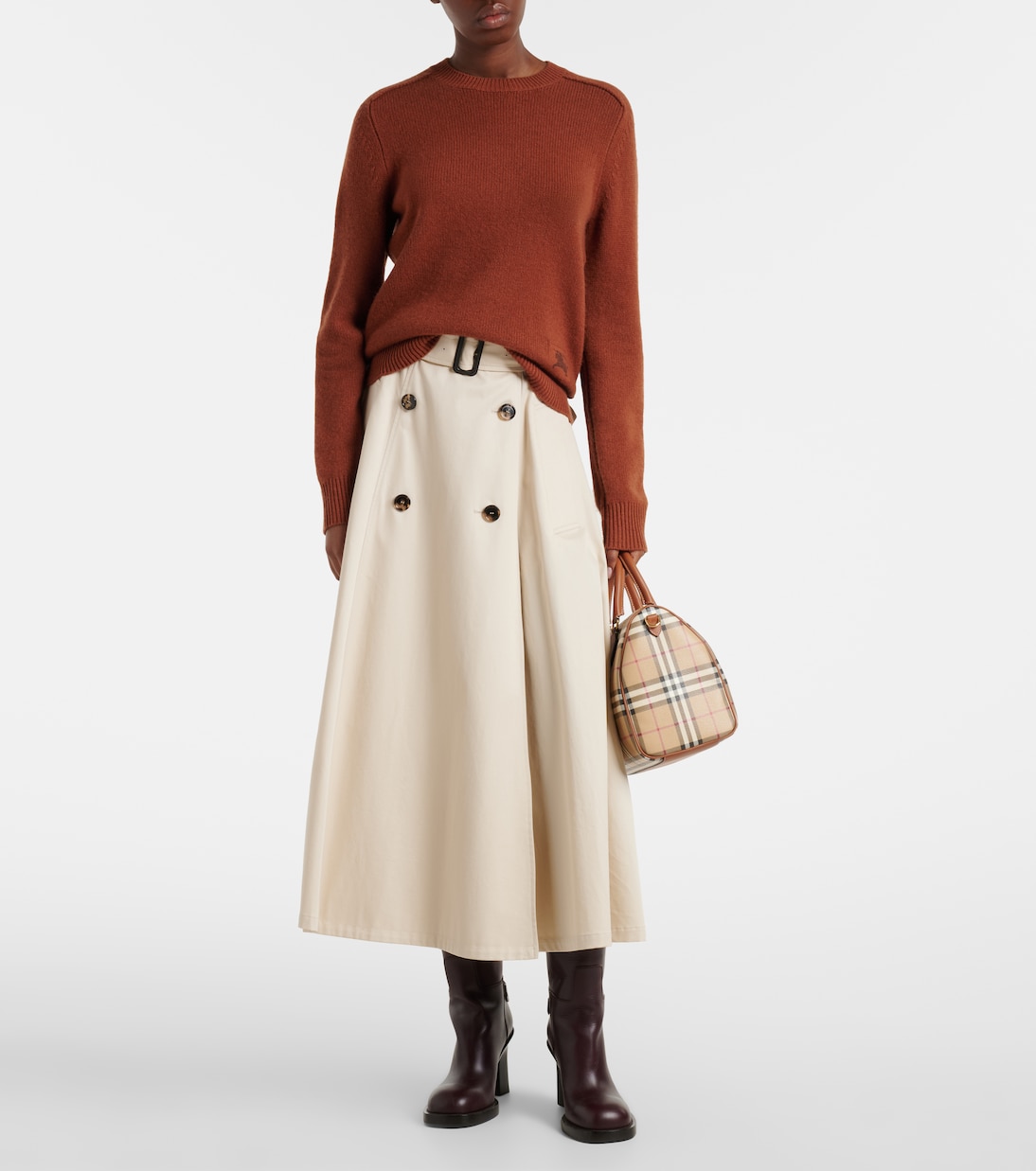 Midirock aus Baumwoll-Gabardine | Burberry