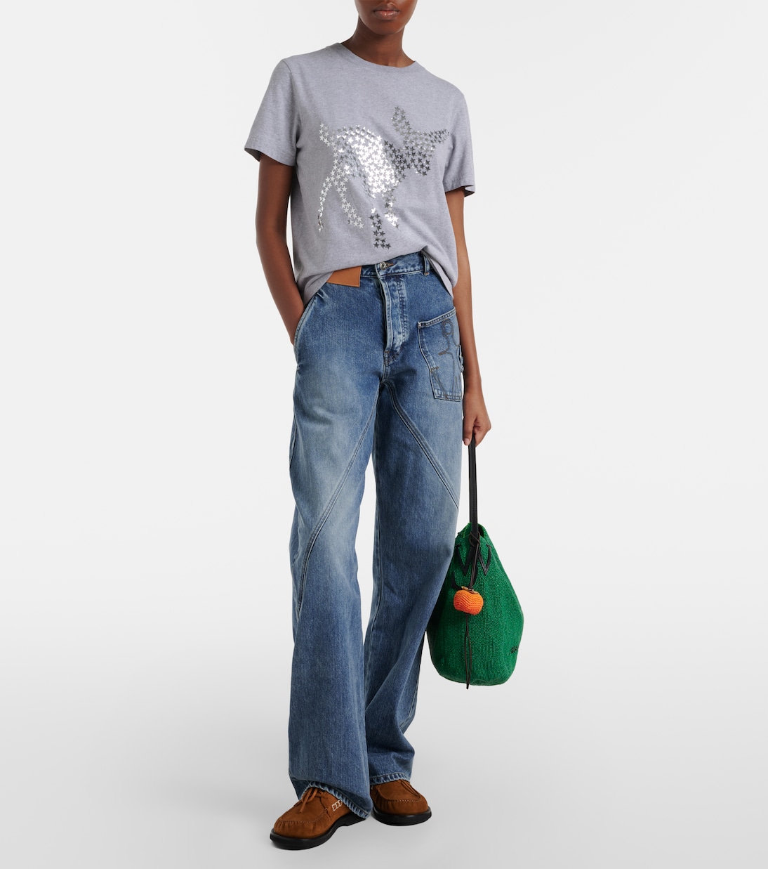 Embellished cotton jersey T-shirt | JW Anderson