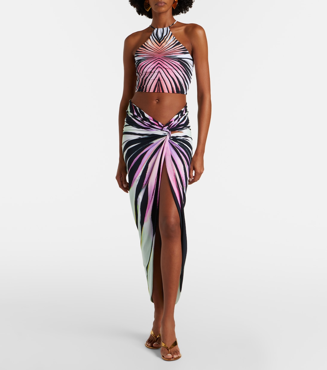 Falda midi estampada fruncida | Roberto Cavalli