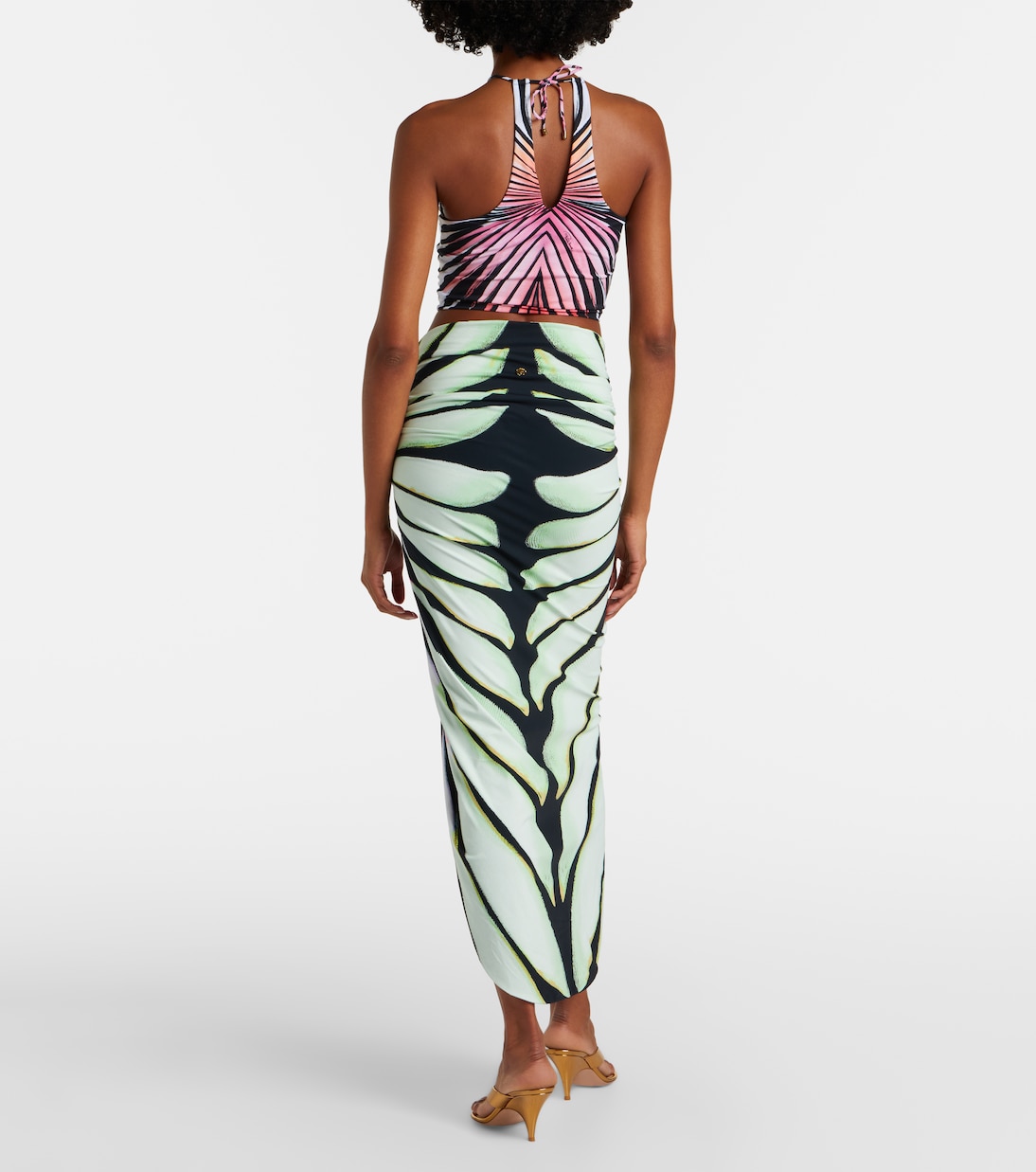 Falda midi estampada fruncida | Roberto Cavalli