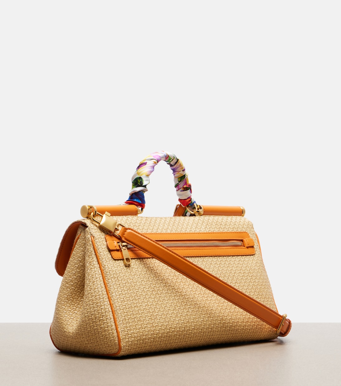Bolso al hombro Sicily Small de rafia | Dolce&Gabbana