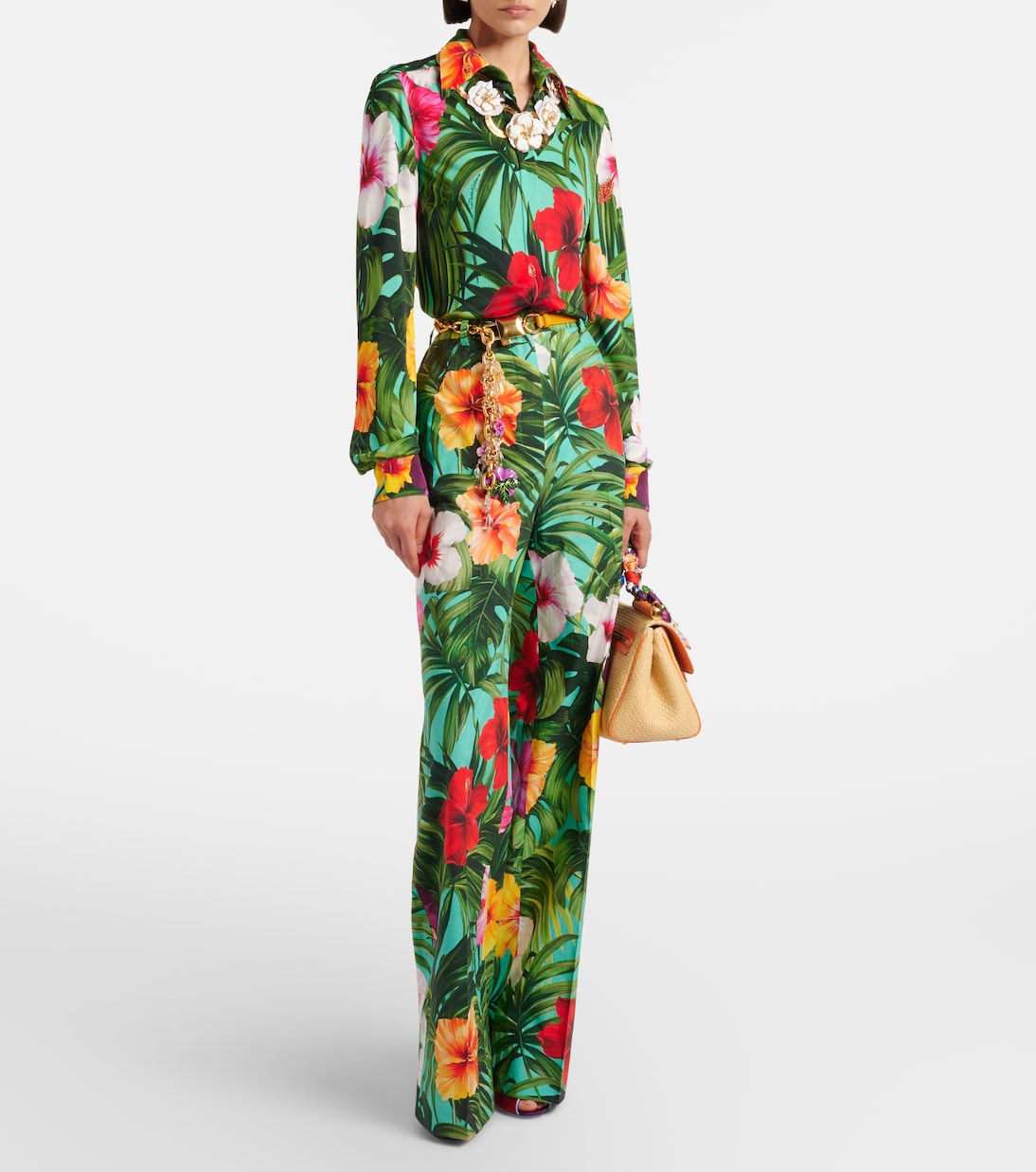 Bolso al hombro Sicily Small de rafia | Dolce&Gabbana