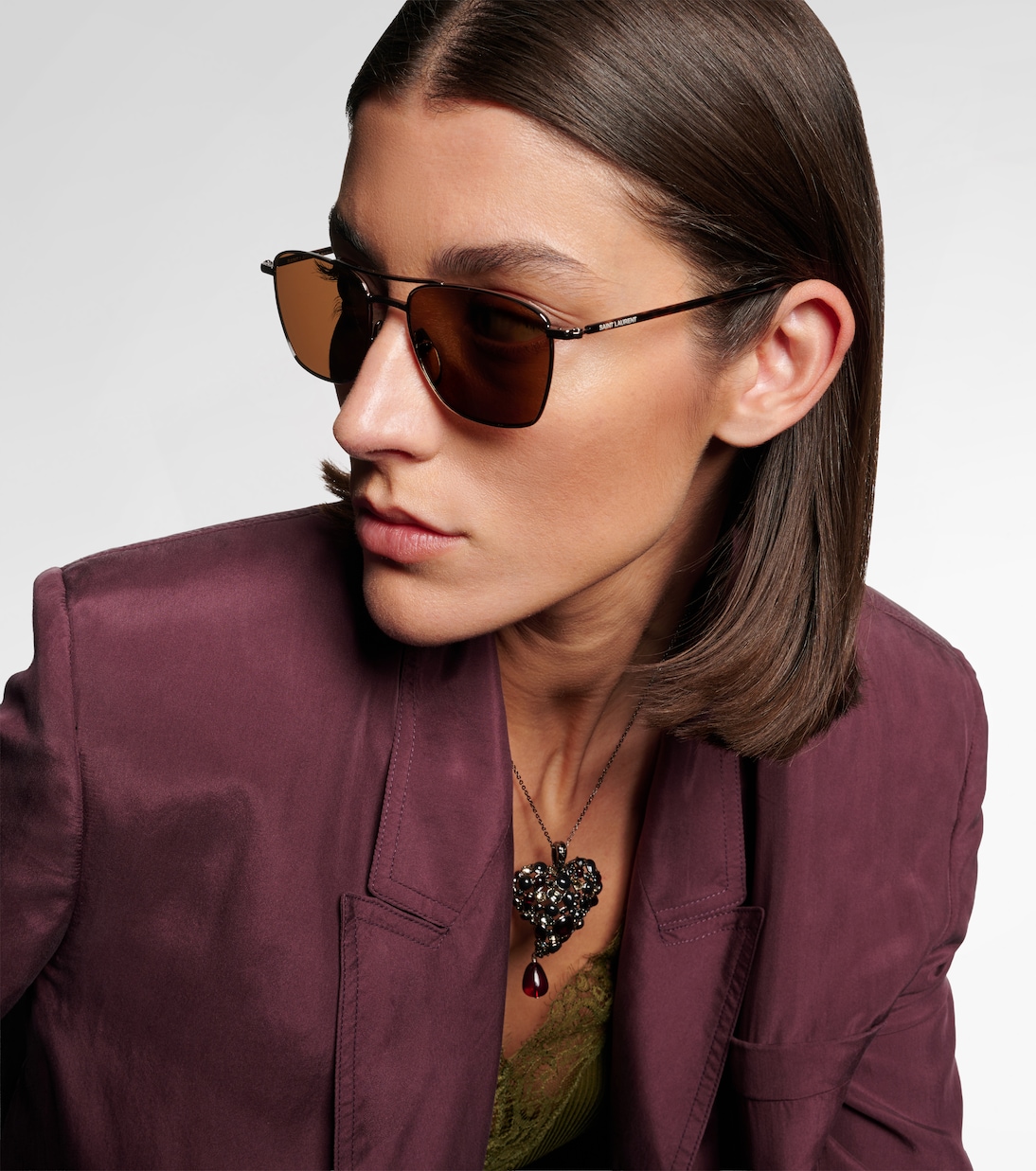 Occhiali da sole aviator con logo SL | Saint Laurent