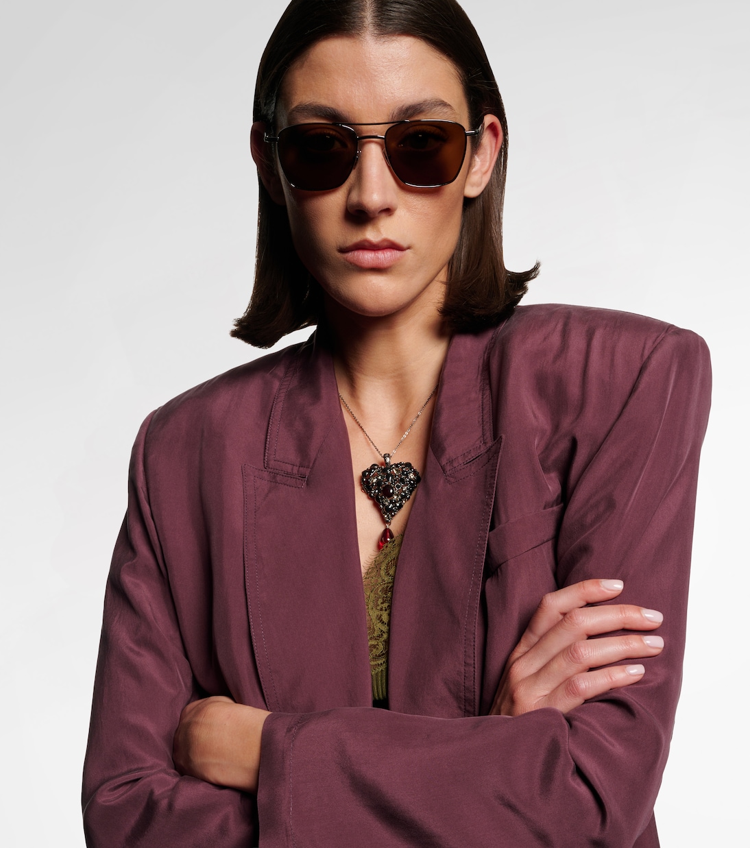 Occhiali da sole aviator con logo SL | Saint Laurent