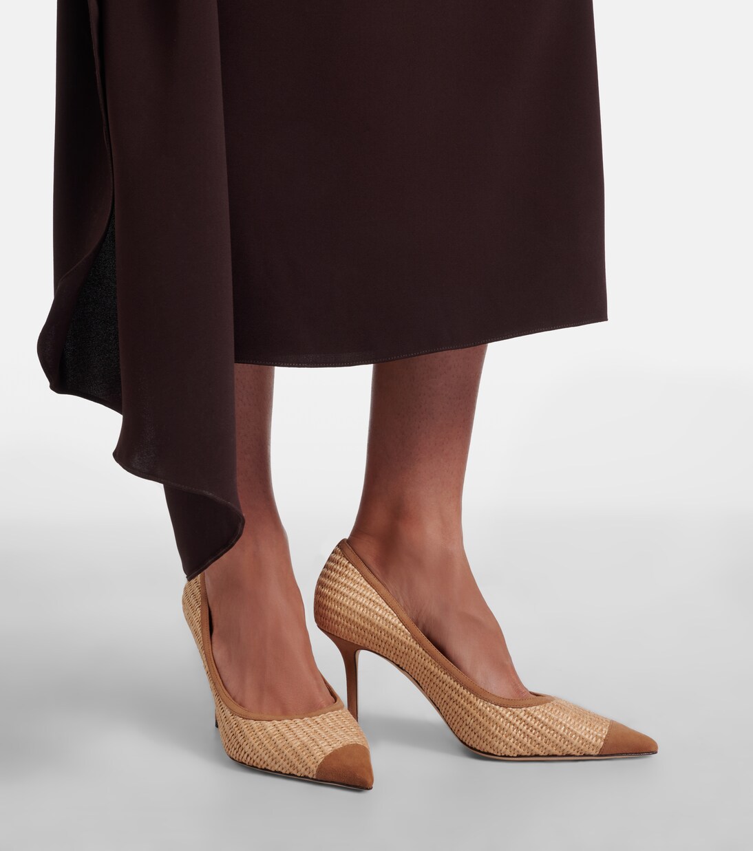 Love suede-trimmed raffia pumps | Jimmy Choo
