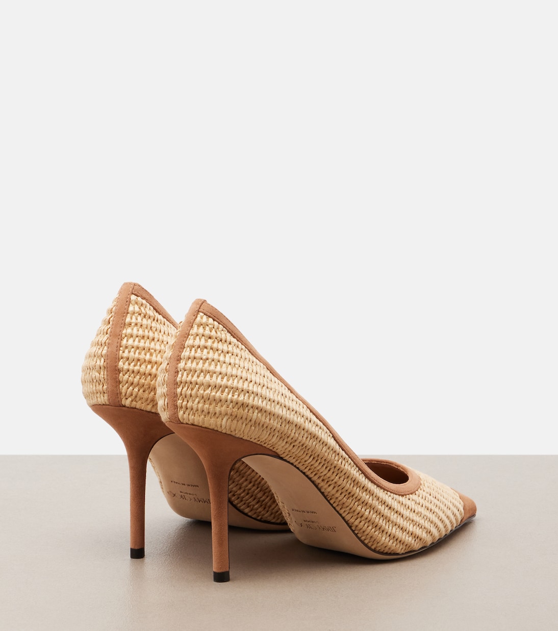 Love suede-trimmed raffia pumps | Jimmy Choo