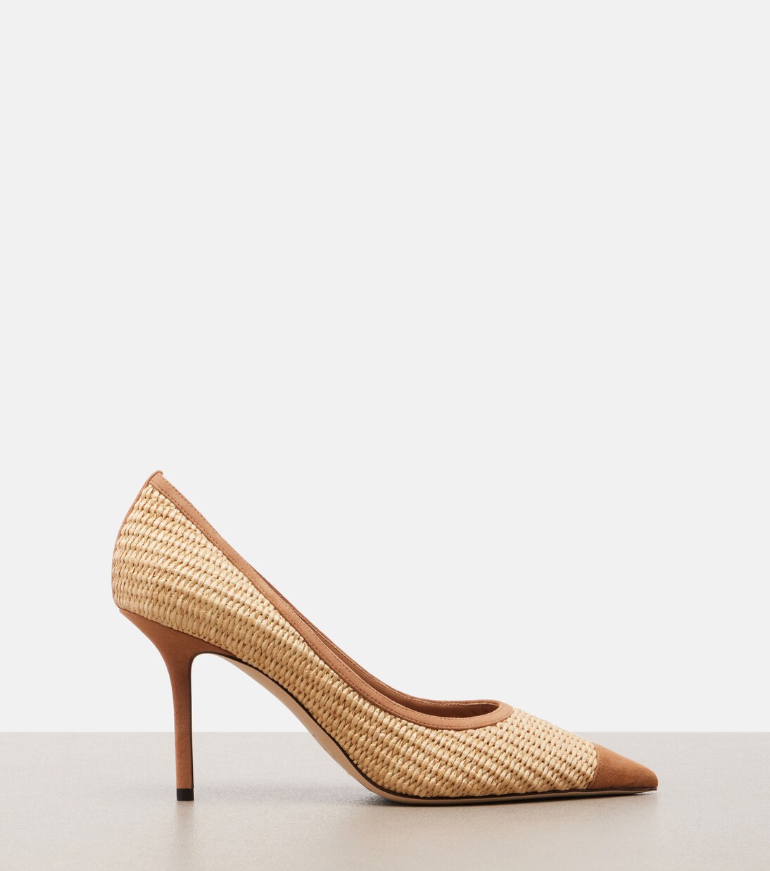 Love suede-trimmed raffia pumps | Jimmy Choo