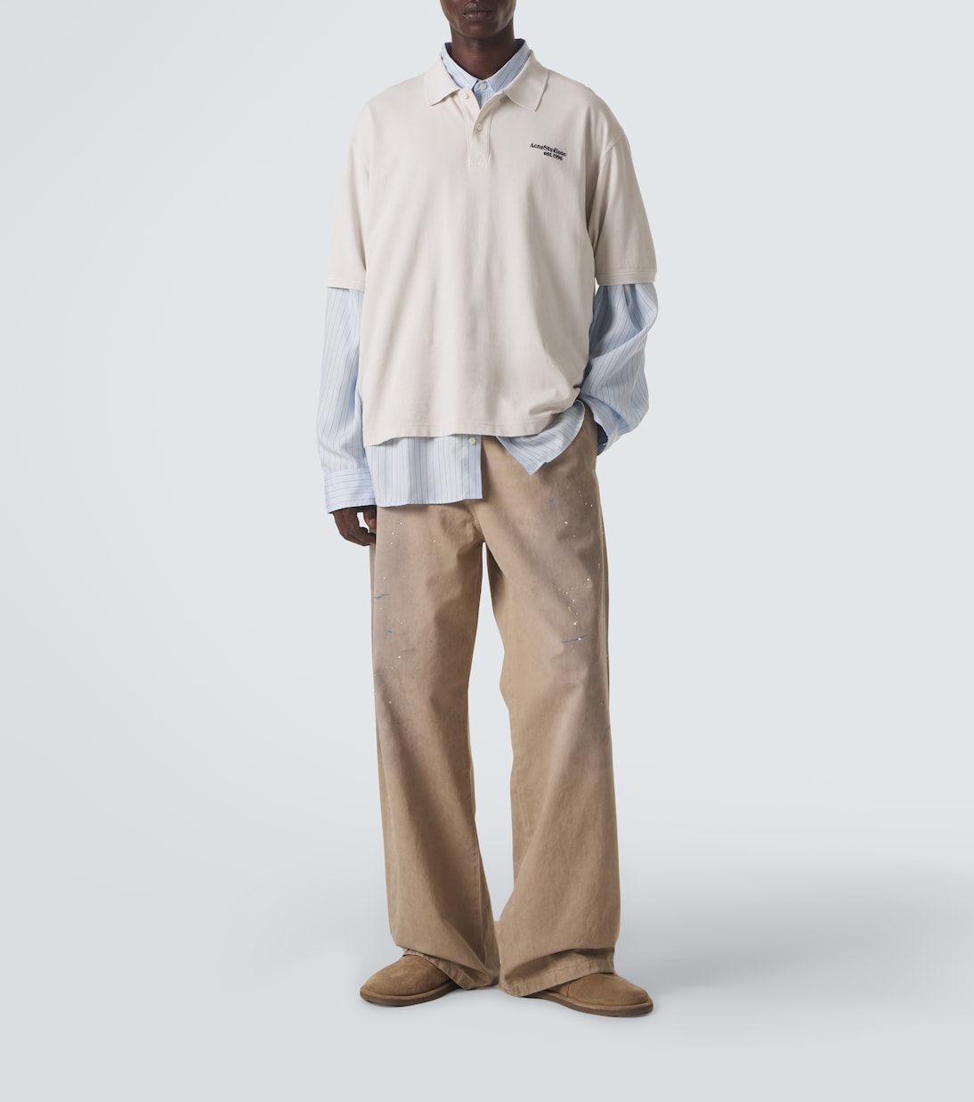 Cotton twill wide-leg pants | Acne Studios