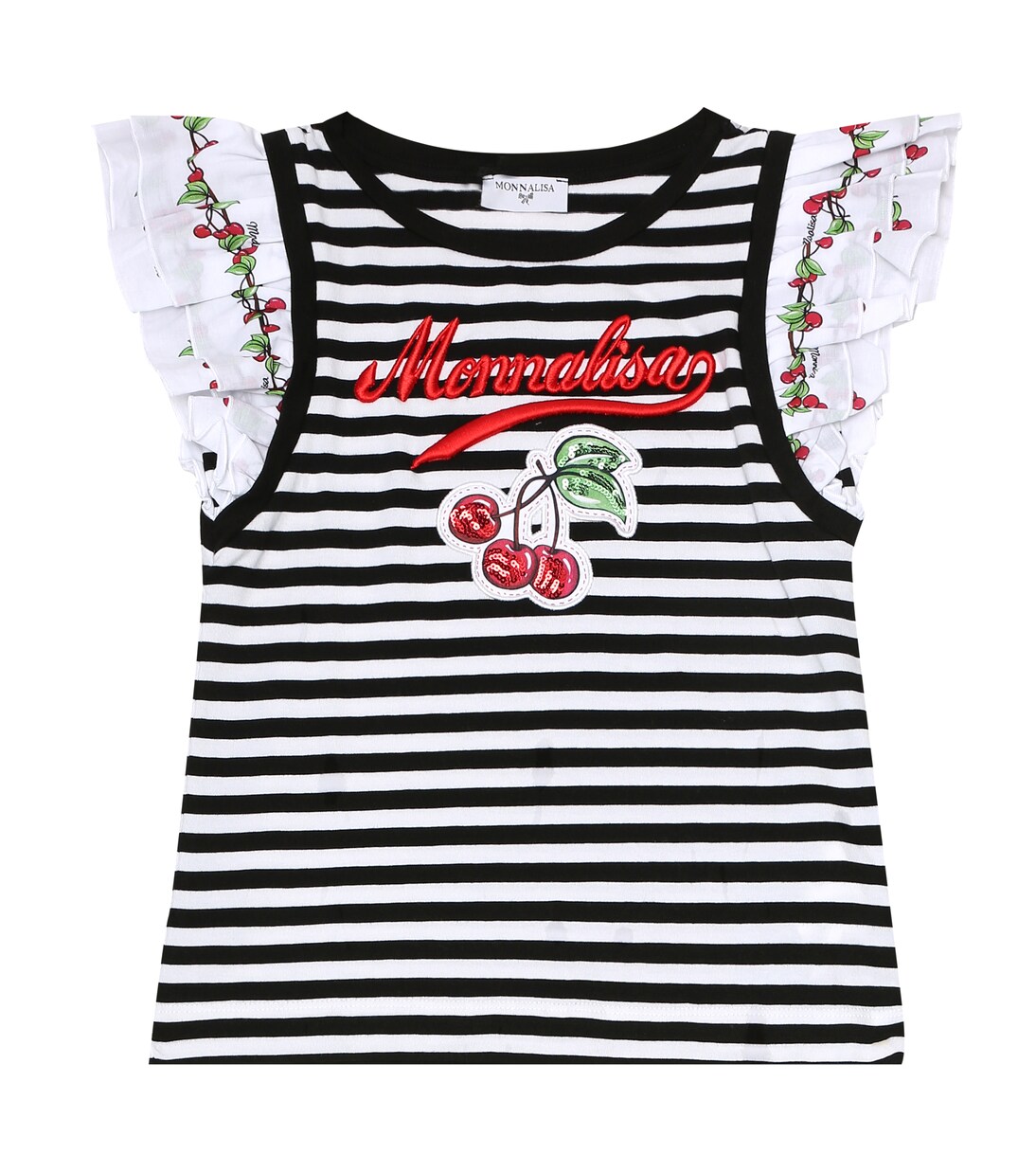 Striped stretch-cotton T-shirt | Monnalisa