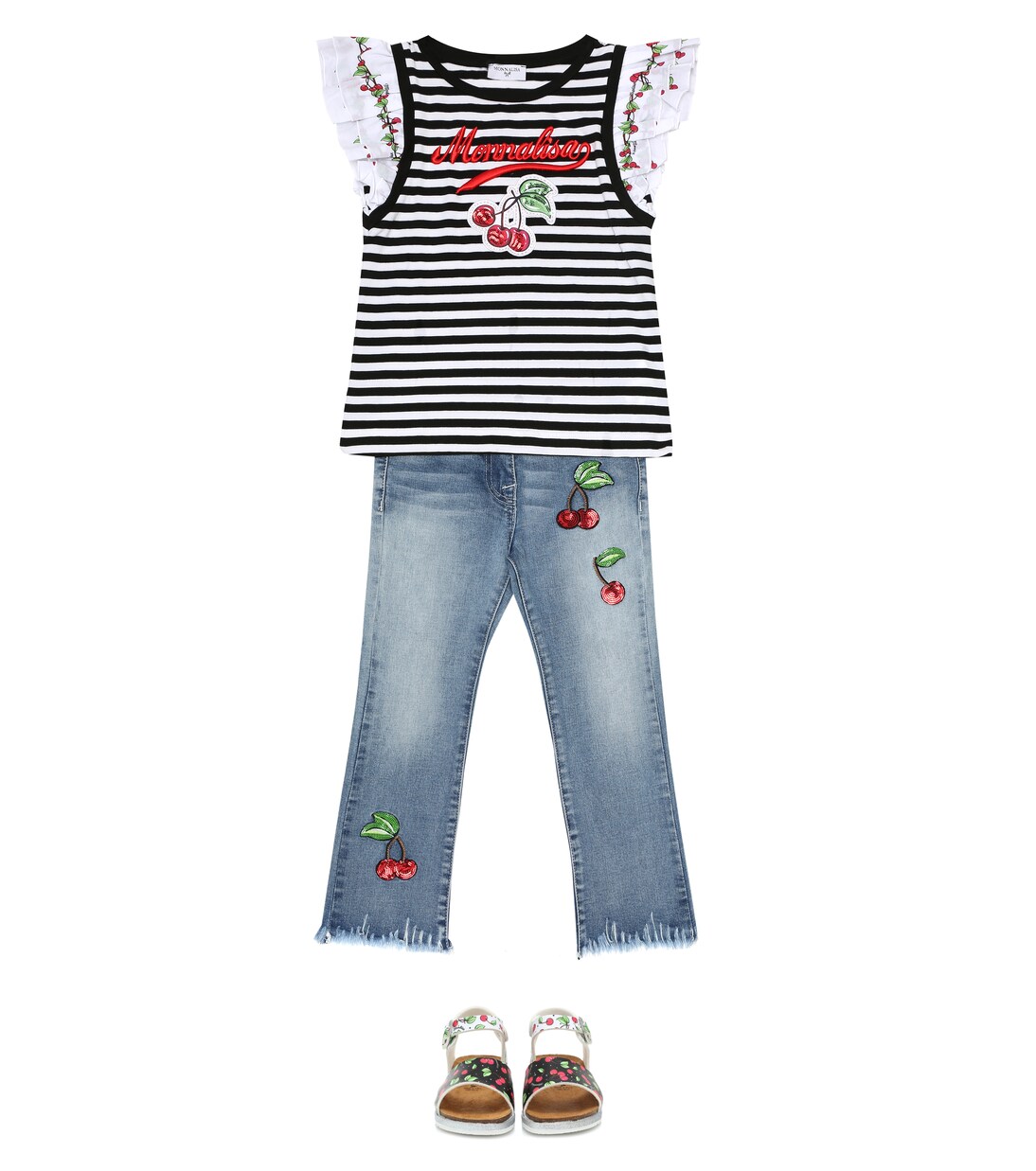 Striped stretch-cotton T-shirt | Monnalisa