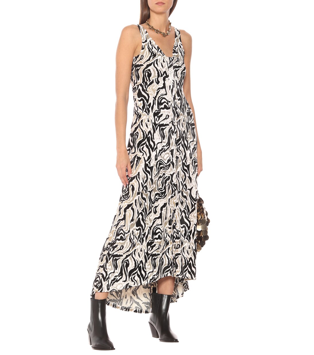 Robe midi imprimée | Rabanne