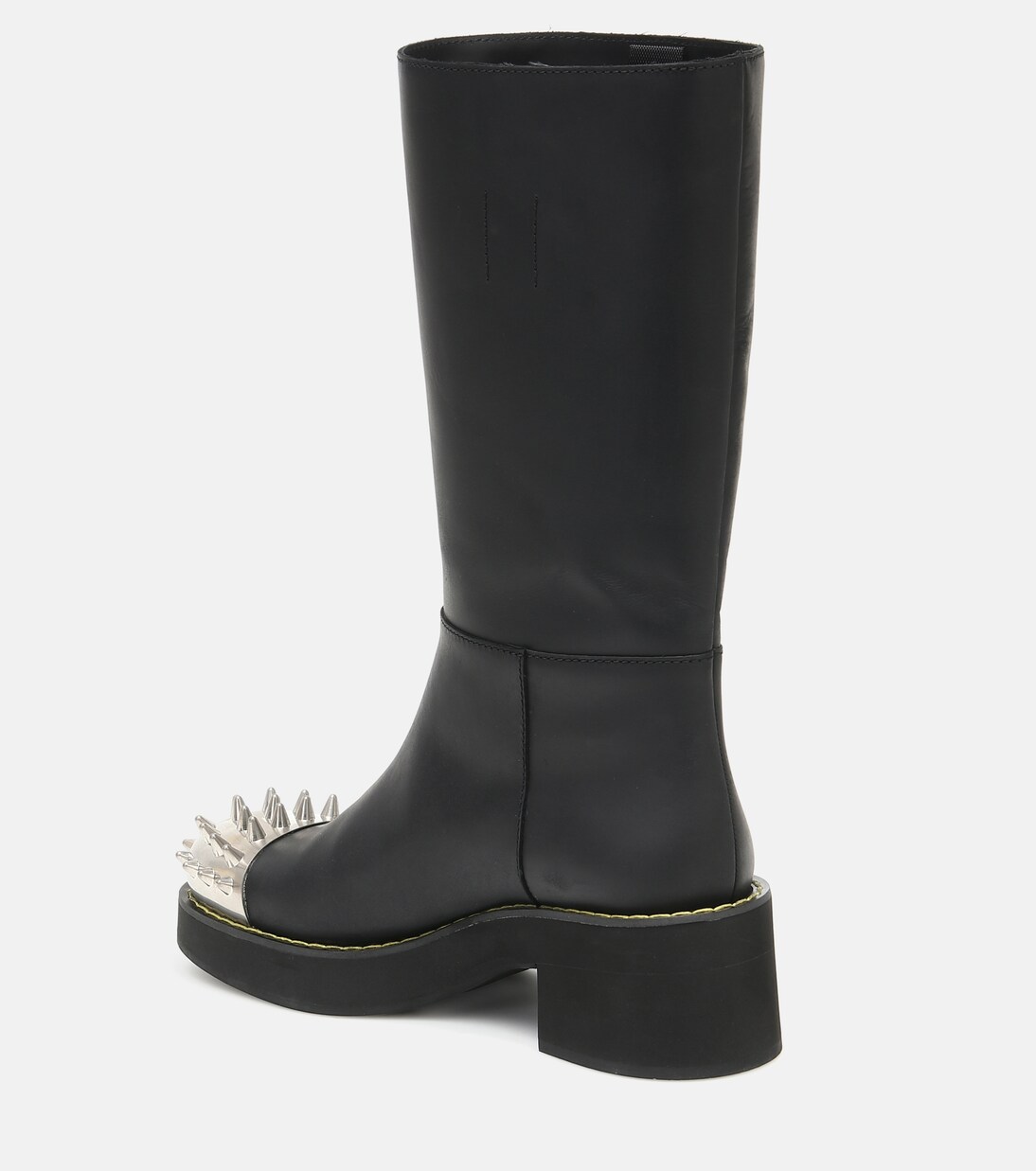Embellished leather knee-high boots | Miu Miu