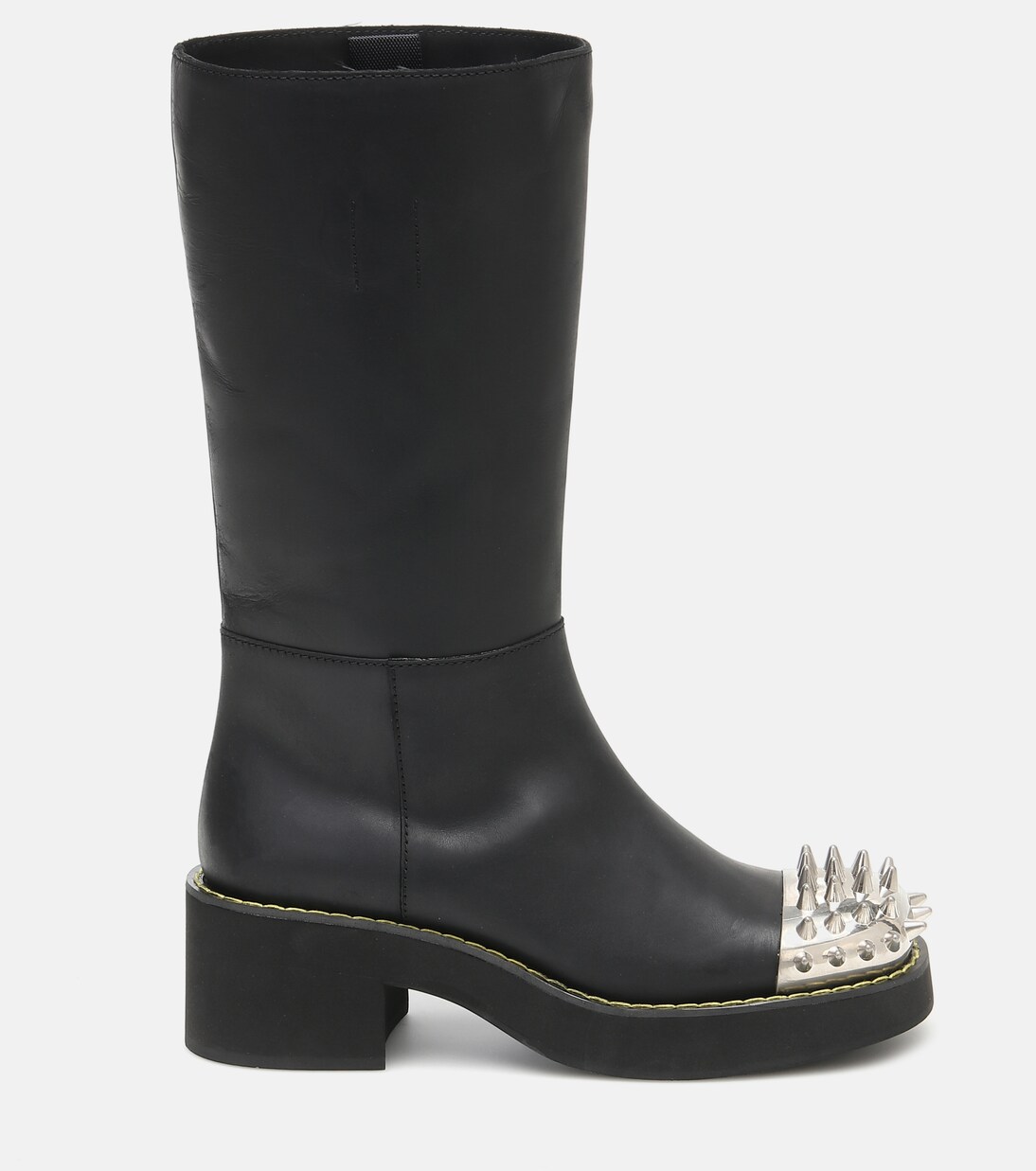 Embellished leather knee-high boots | Miu Miu