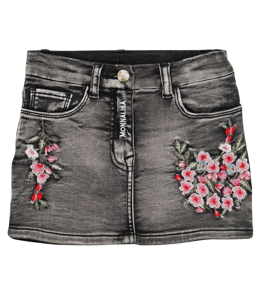 Embroidered denim skirt | Monnalisa