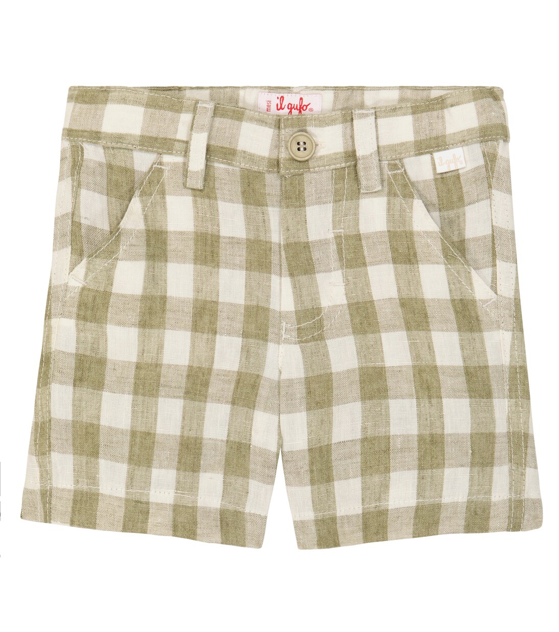 Baby checked linen shorts | Il Gufo