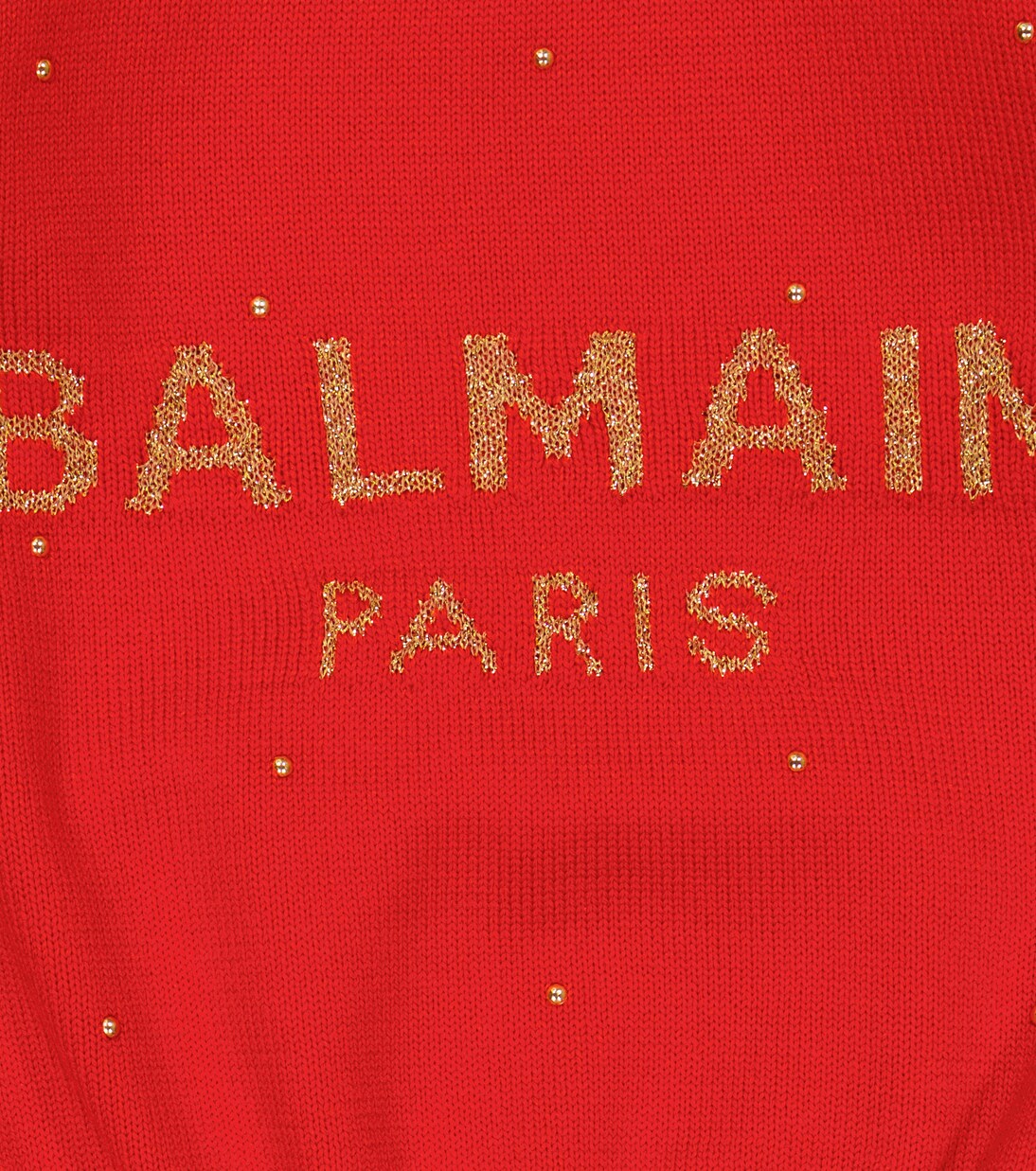 Logo jacquard virgin wool sweatshirt | Balmain Kids