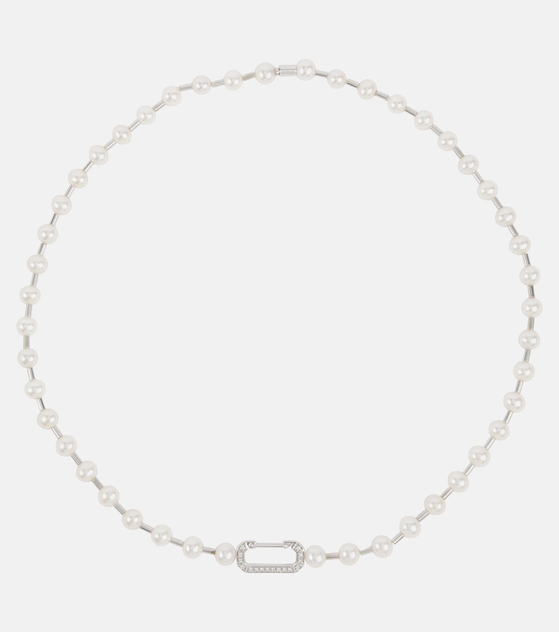 Halskette Vita aus 18kt Weißgold mit Diamanten und Perlen | Eéra
