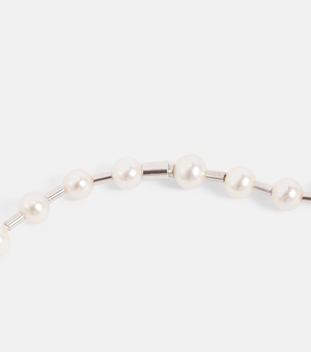 Halskette Vita aus 18kt Weißgold mit Diamanten und Perlen | Eéra