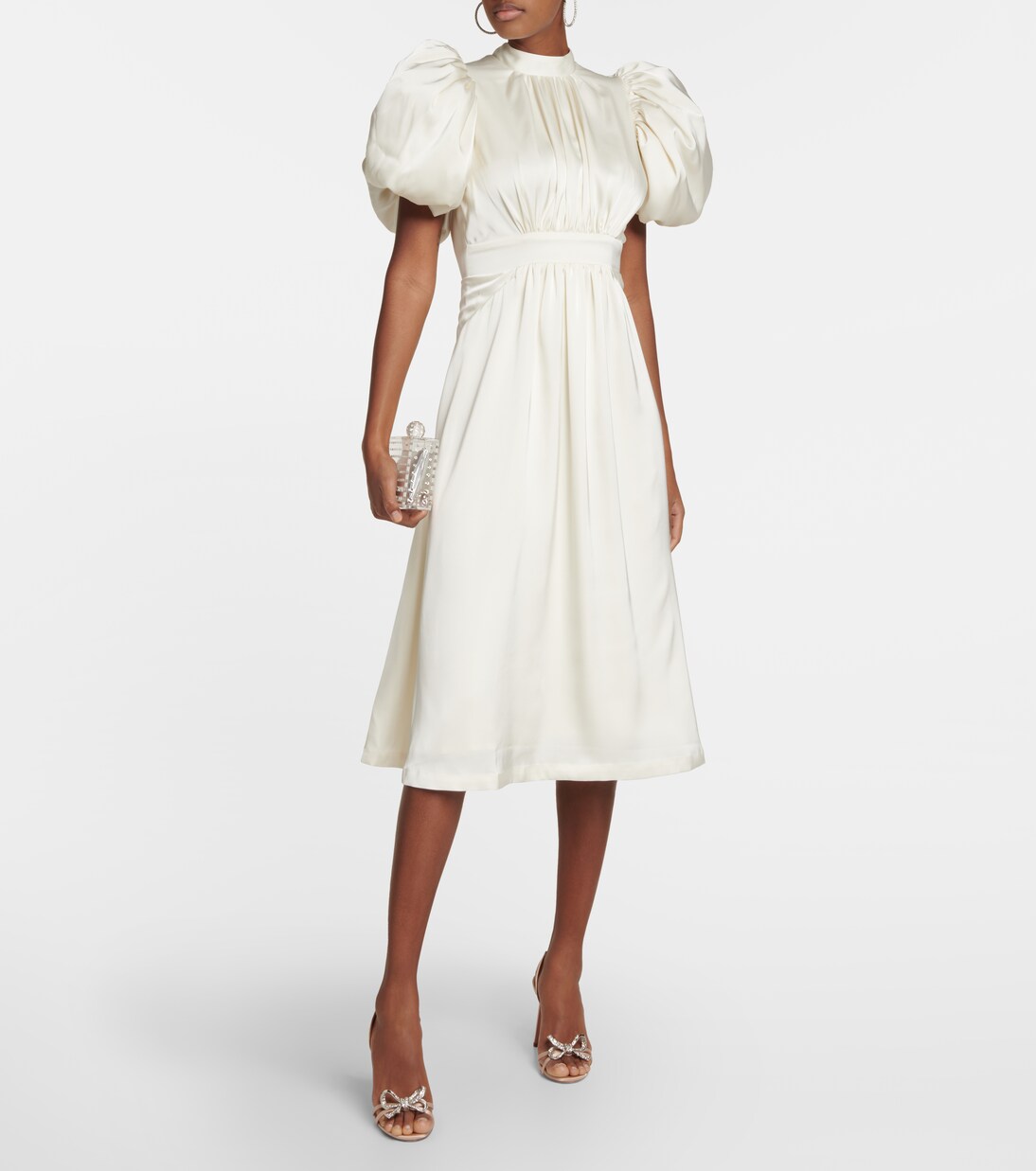 Robe midi en satin | Rotate