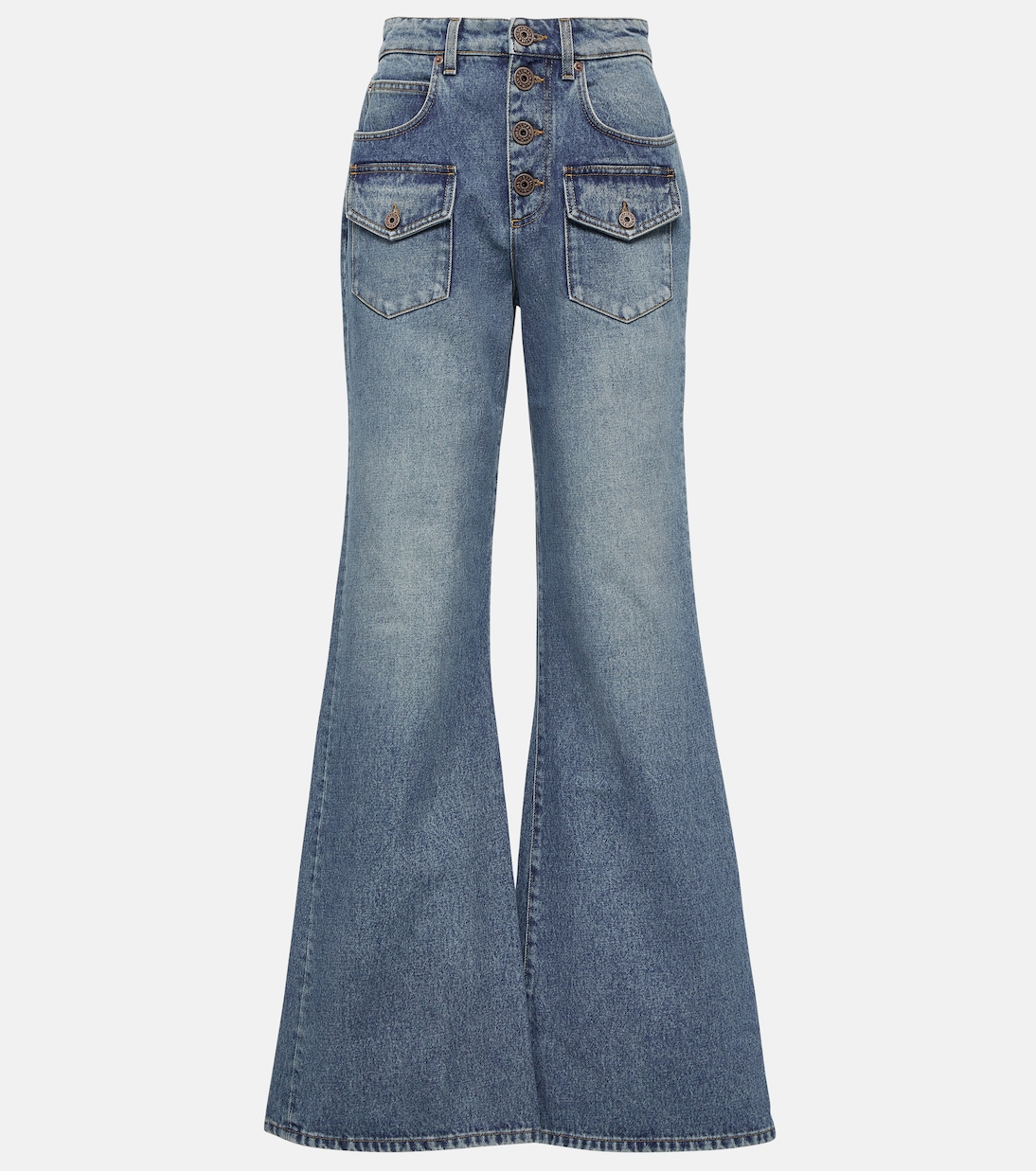 Jeans flared de tiro alto | Balmain