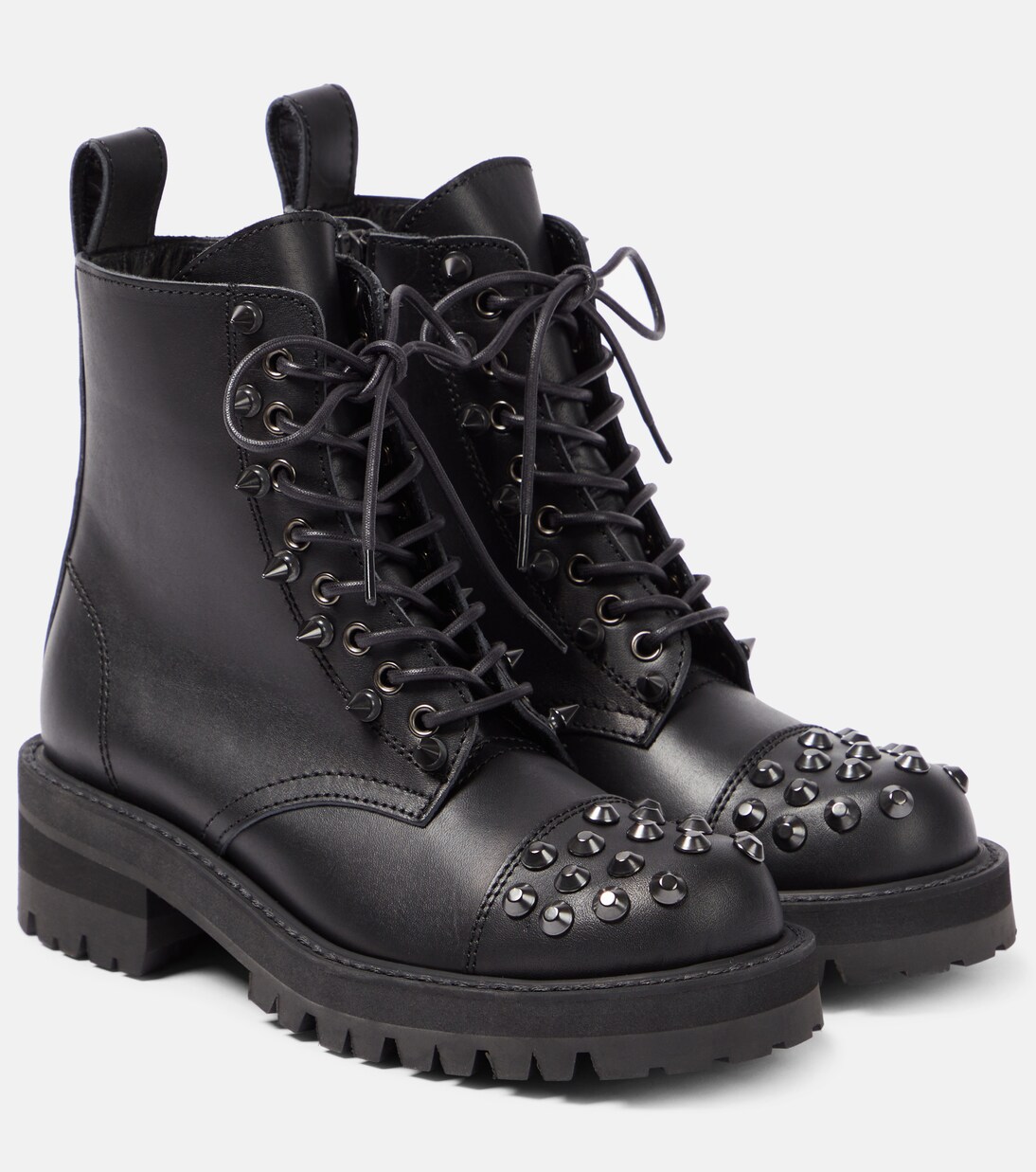 Embellished leather biker boots  | Junya Watanabe