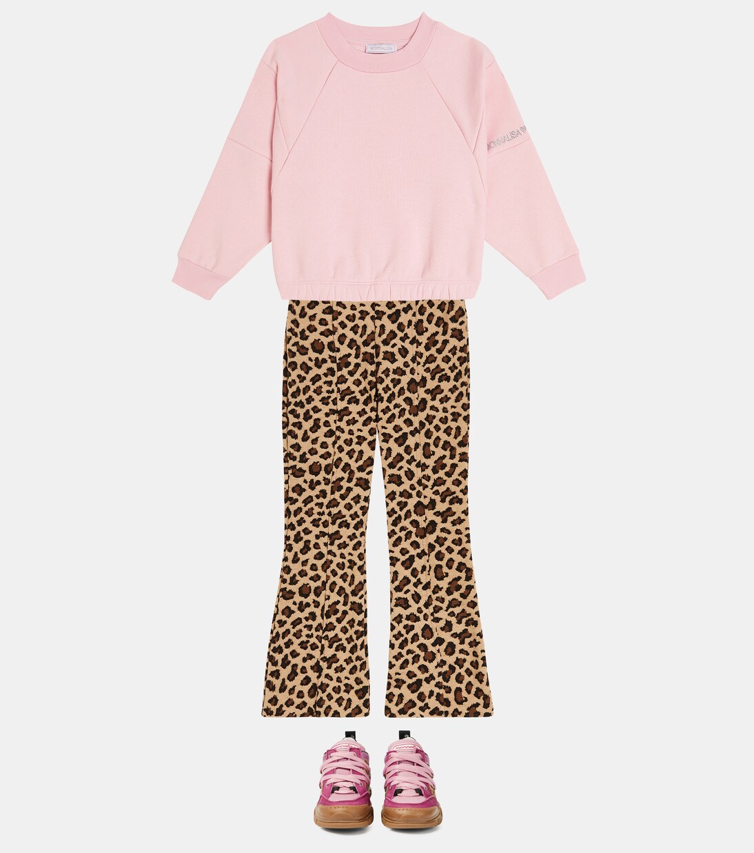 Leopard-print jersey flared pants | Monnalisa