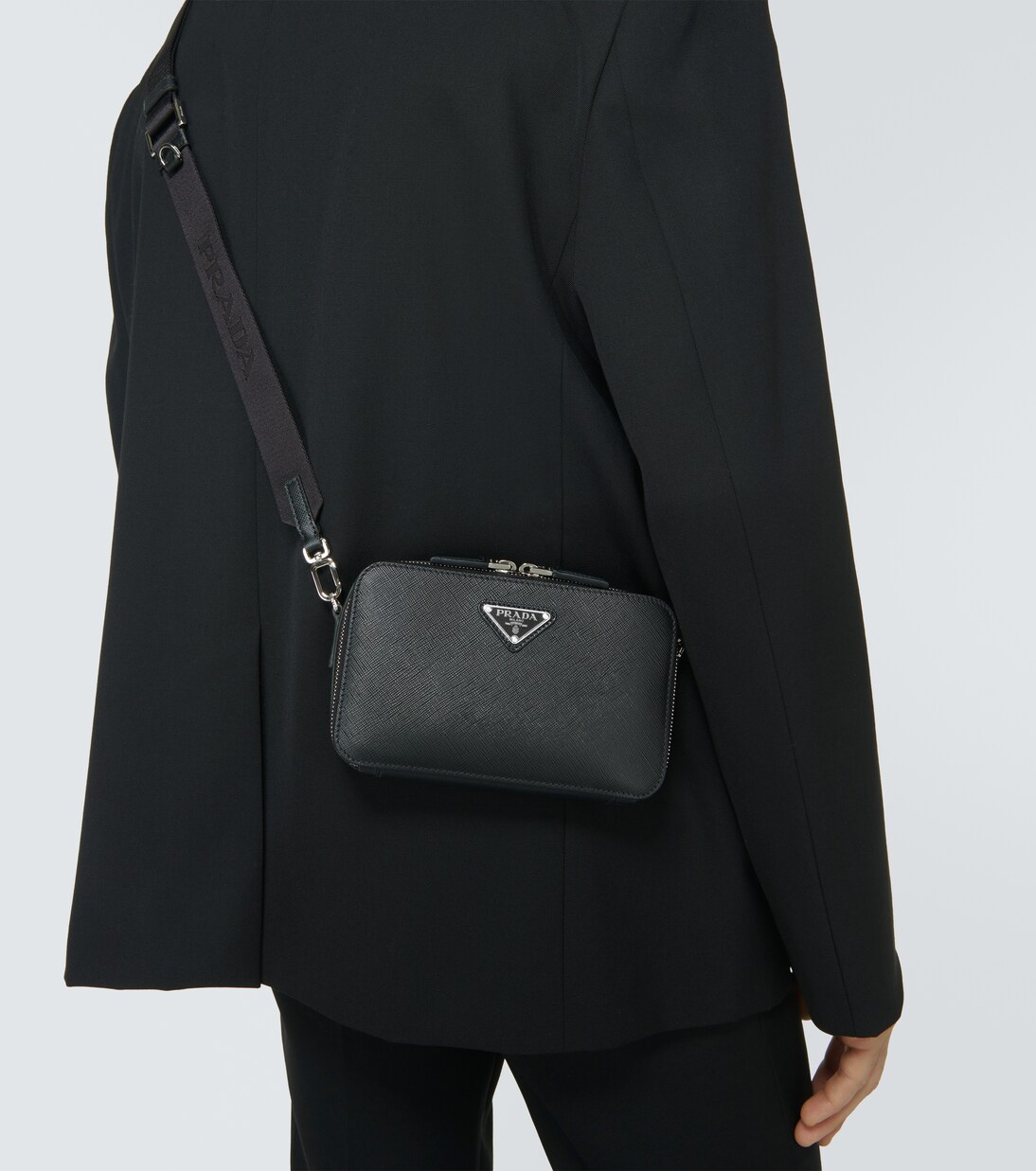 Brique leather crossbody bag | Prada