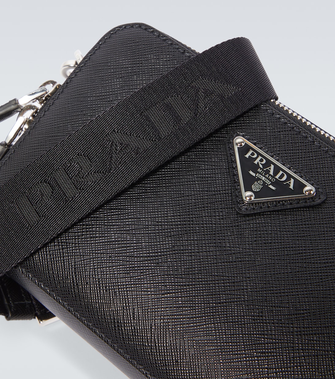 Brique leather crossbody bag | Prada