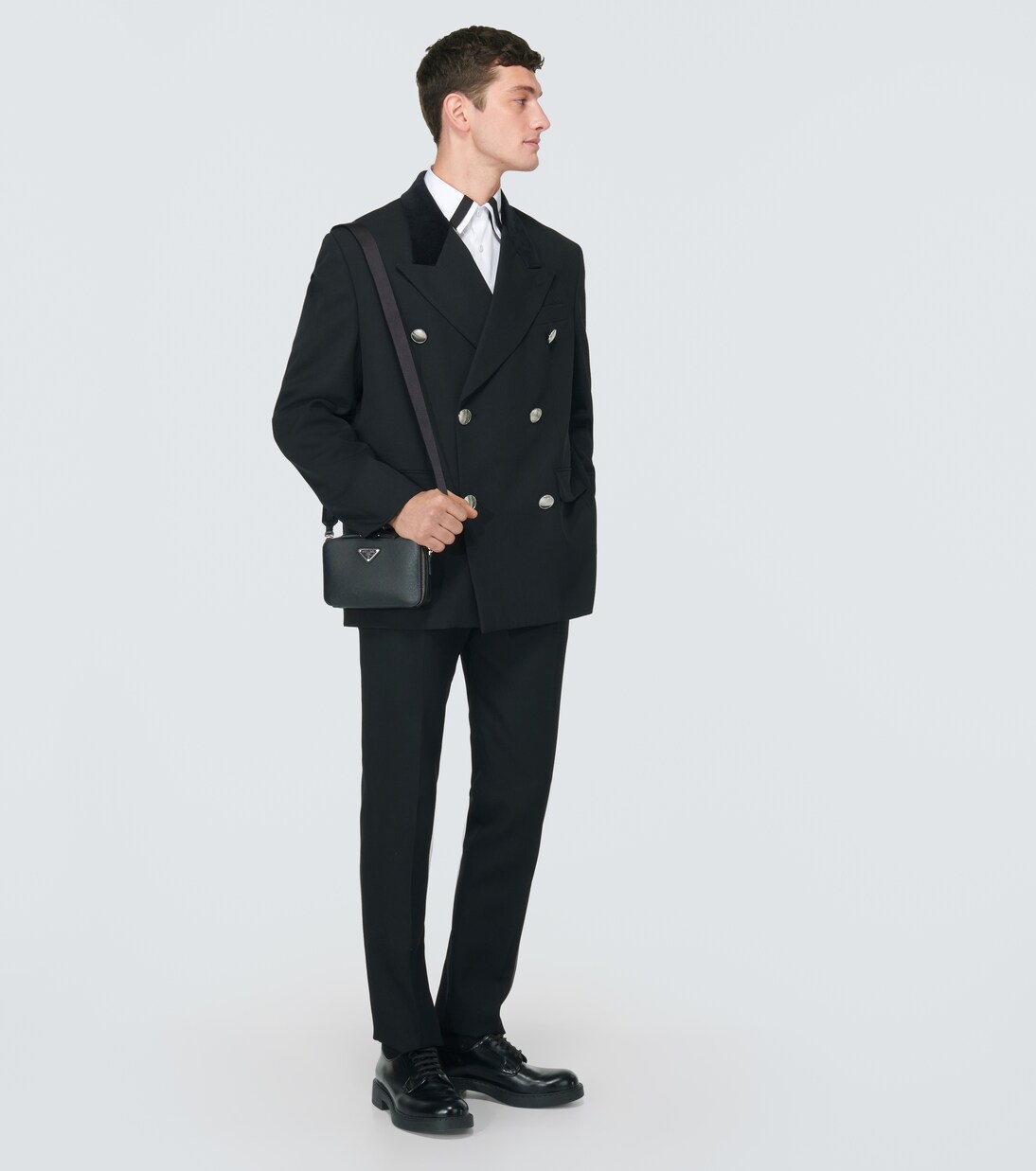 Brique leather crossbody bag | Prada