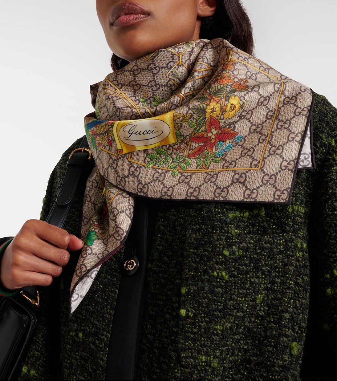 Printed silk twill scarf | Gucci
