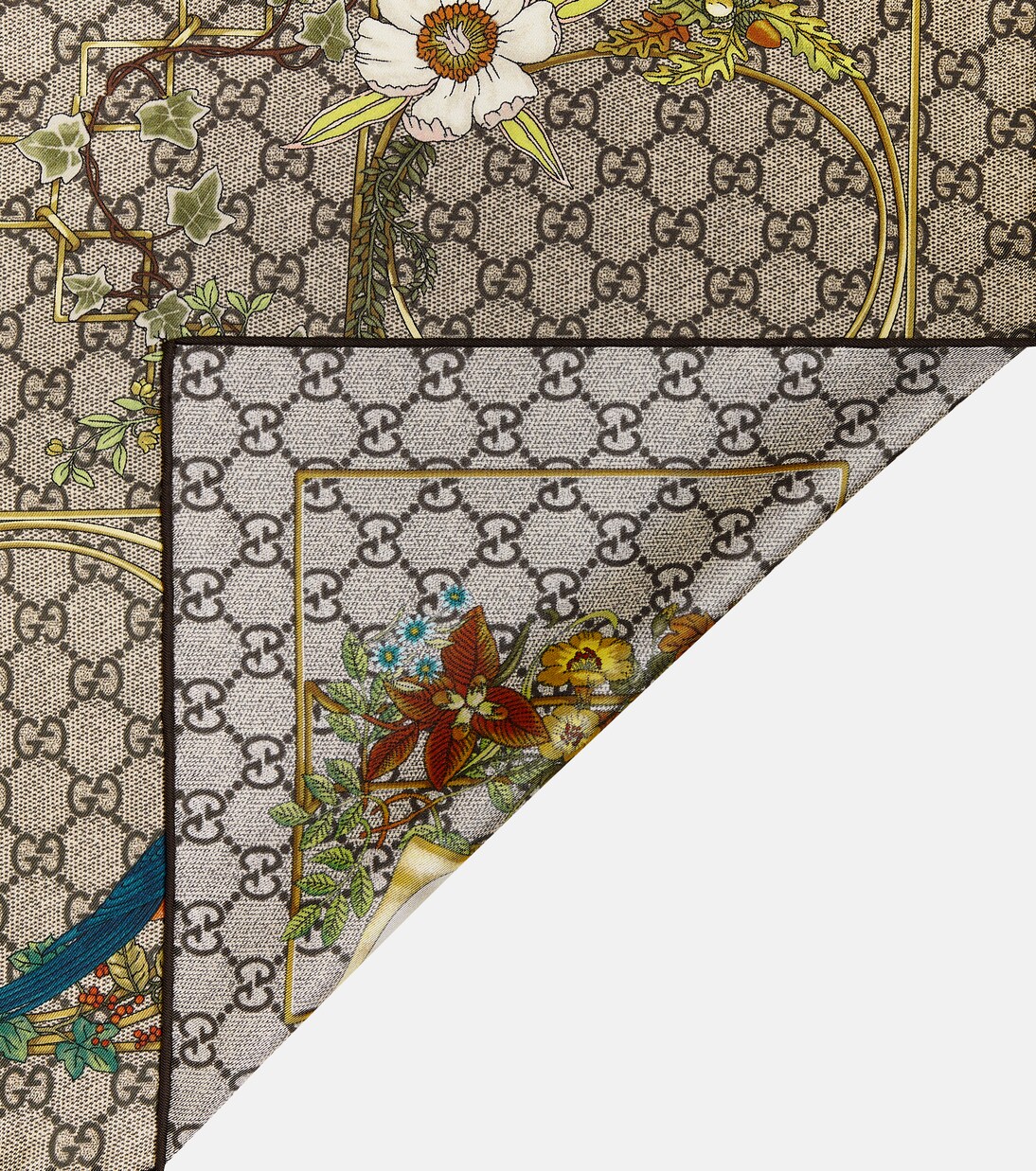Printed silk twill scarf | Gucci
