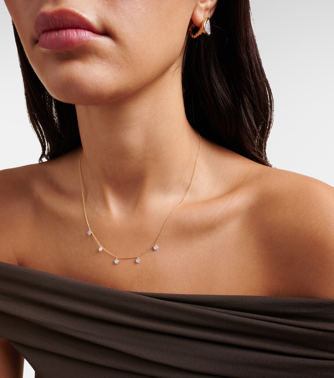 Disco 10kt gold necklace with diamonds | Stone and Strand