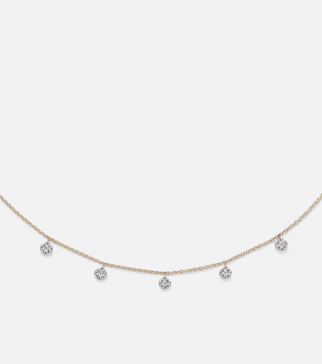 Disco 10kt gold necklace with diamonds | Stone and Strand