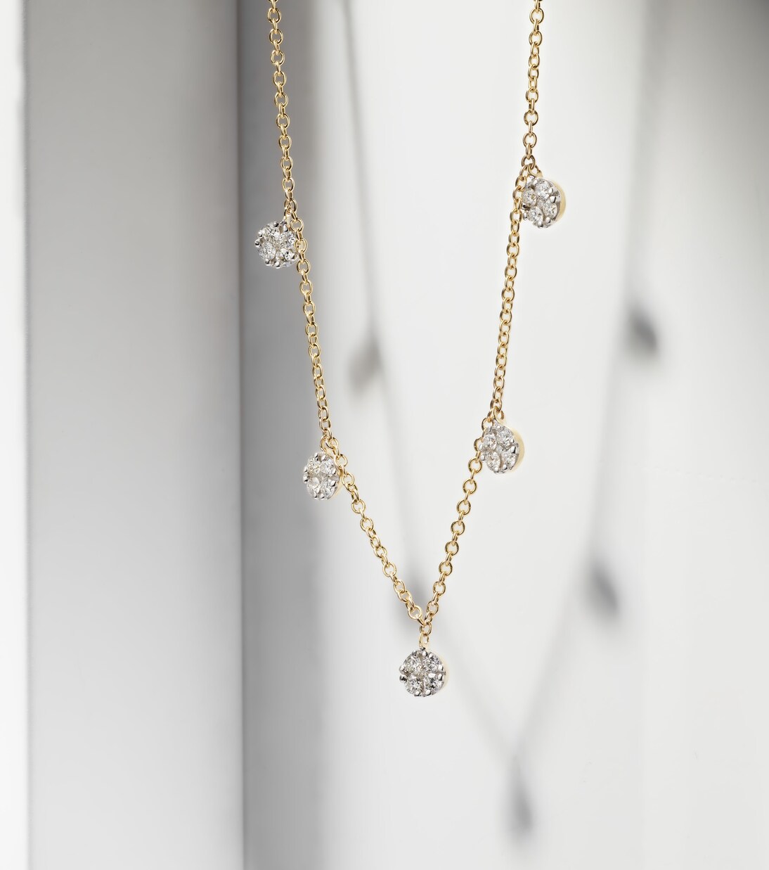 Disco 10kt gold necklace with diamonds | Stone and Strand