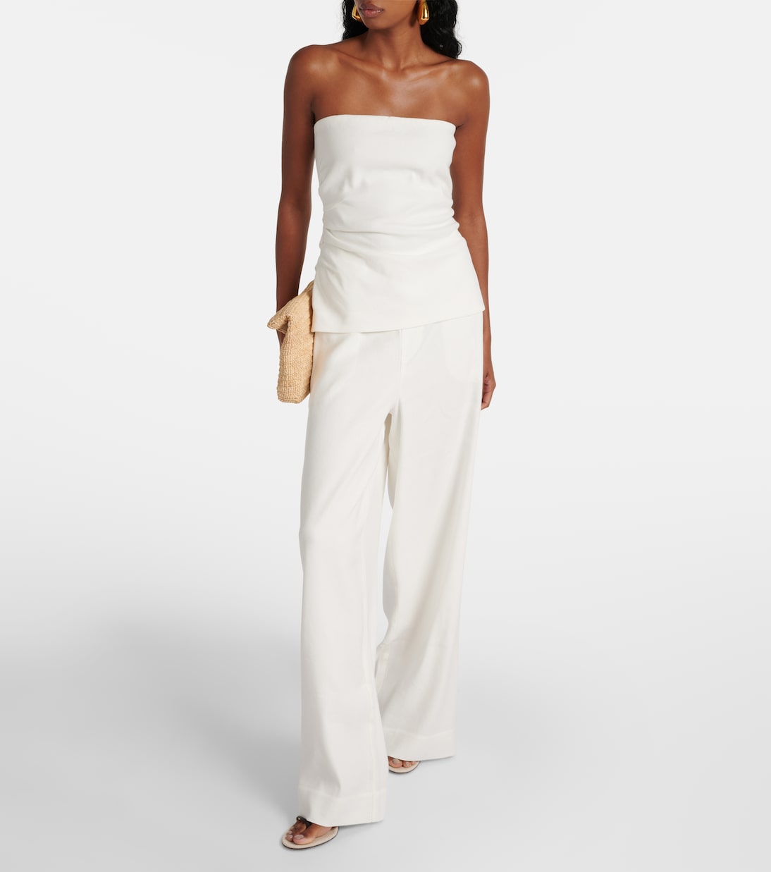 Dorian linen-blend tube top | SIR