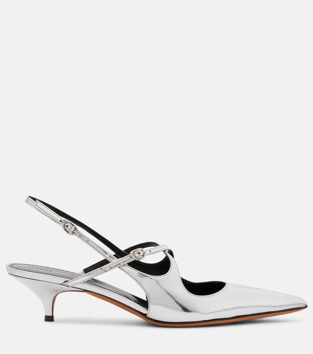 Slash 40 mirrored leather slingback pumps | Proenza Schouler