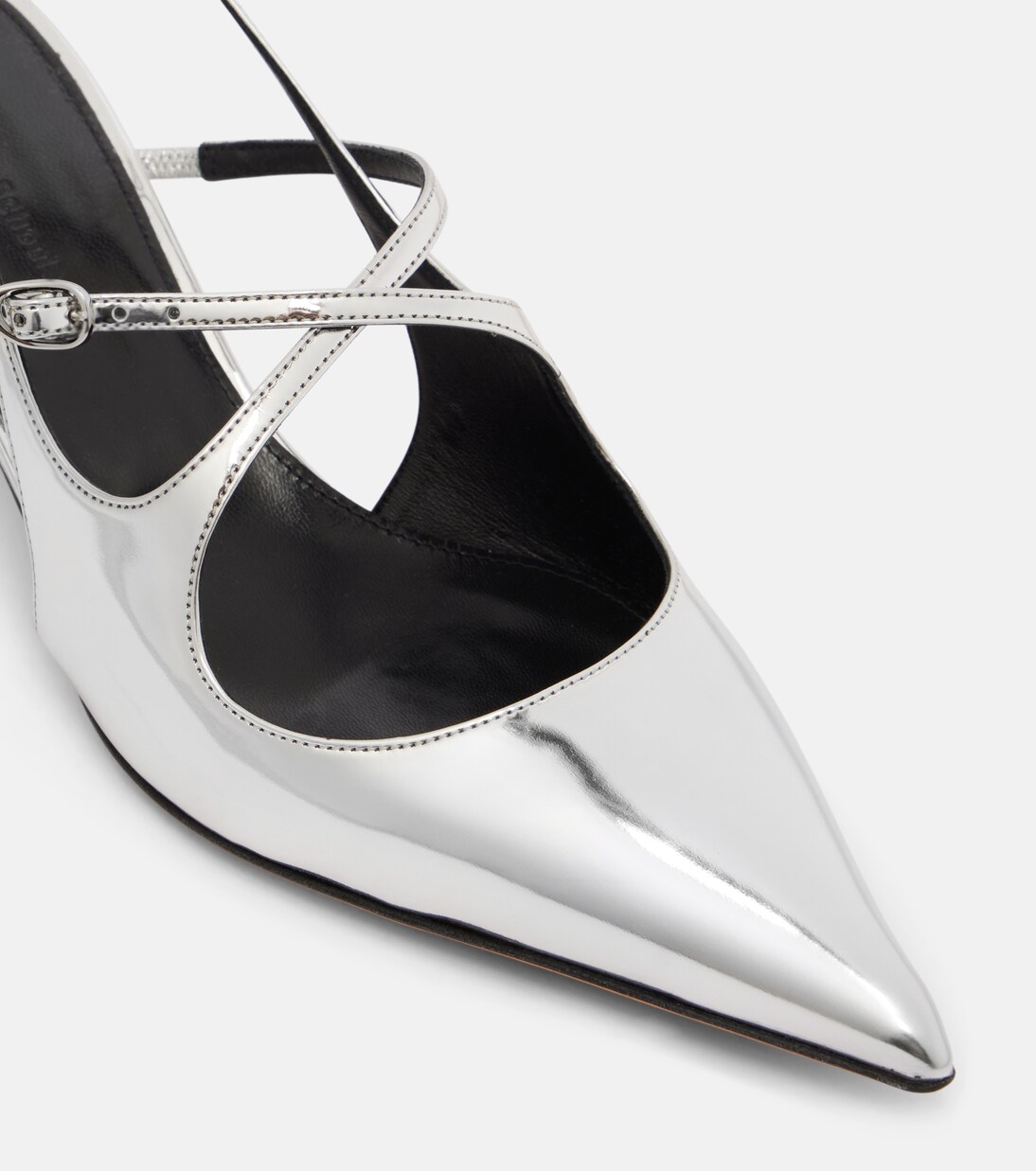 Slash 40 mirrored leather slingback pumps | Proenza Schouler