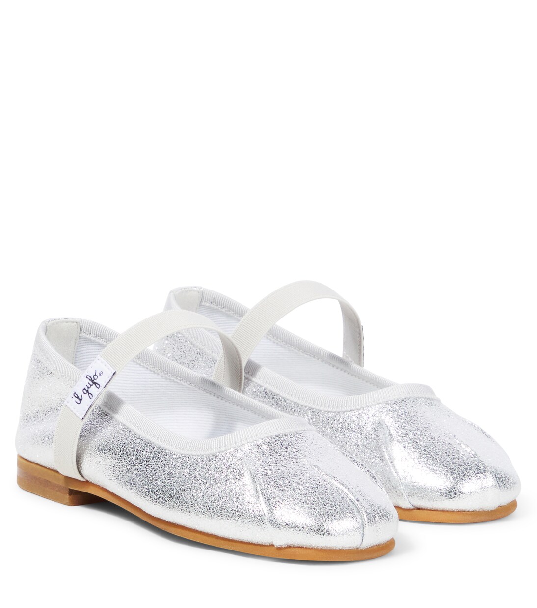 Metallic leather ballet flats | Il Gufo