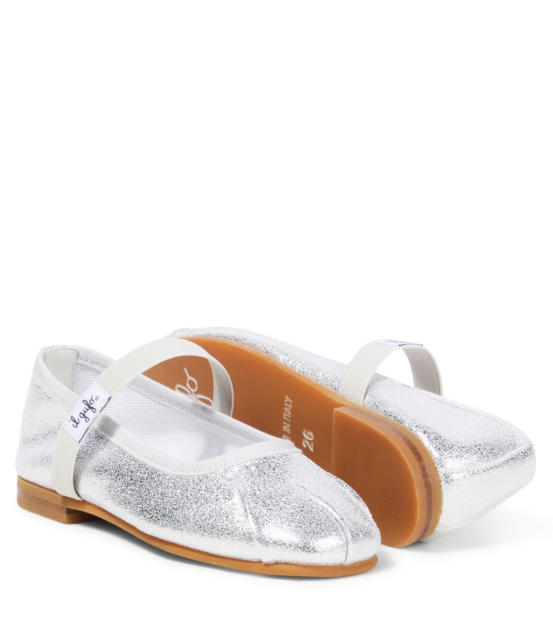 Metallic leather ballet flats | Il Gufo