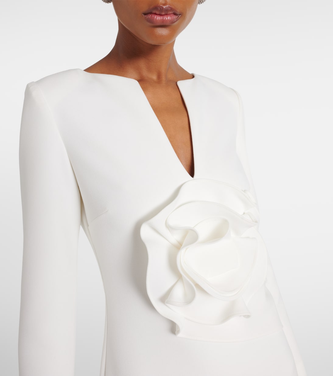 Robe longue en cady à fleurs  | Roland Mouret