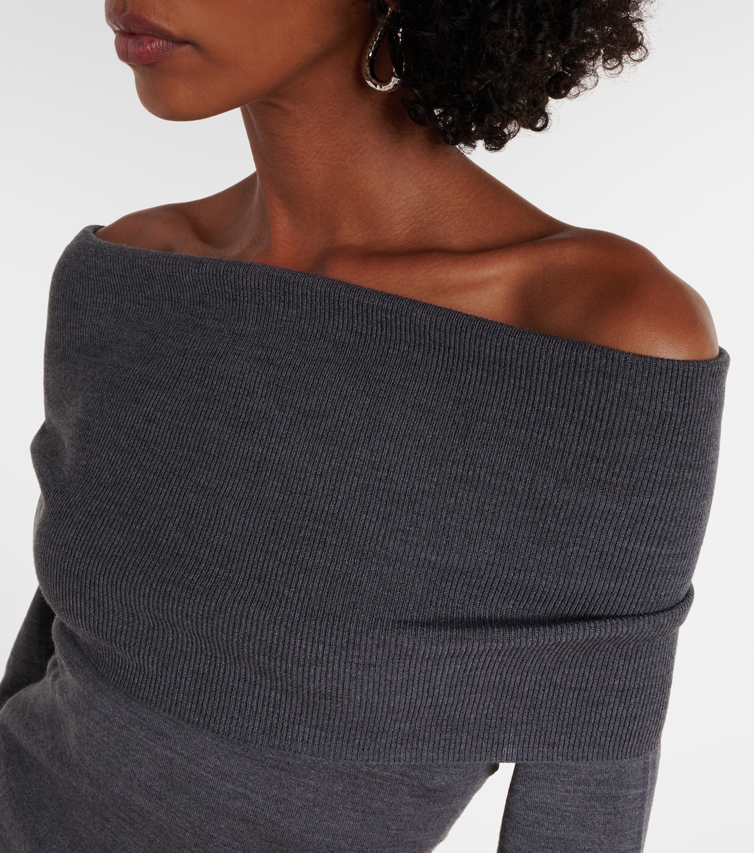 Top en laine vierge à encolure bardot | Stella McCartney