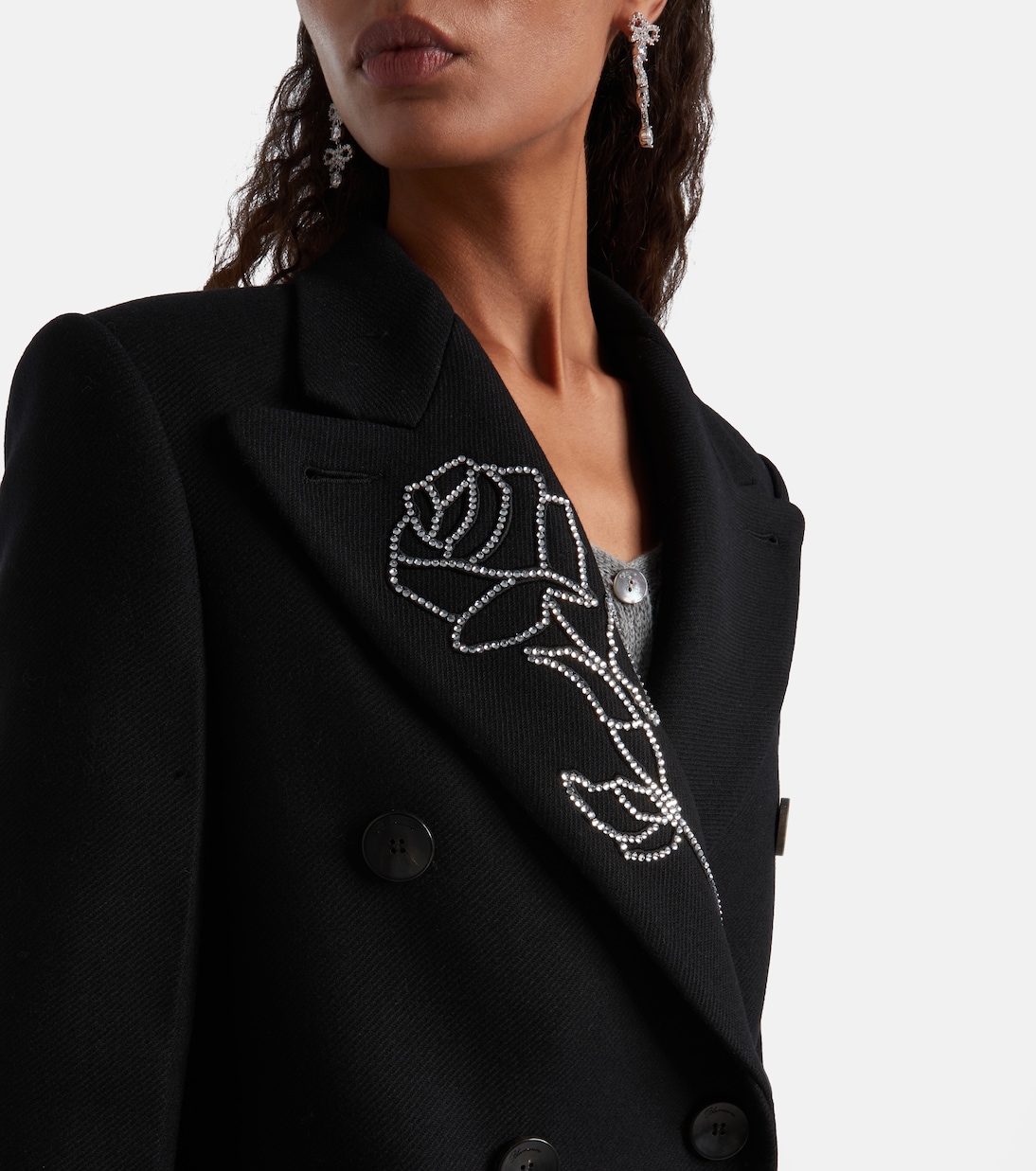 Mantel aus einem Wollgemisch mit Kristallen | Blumarine