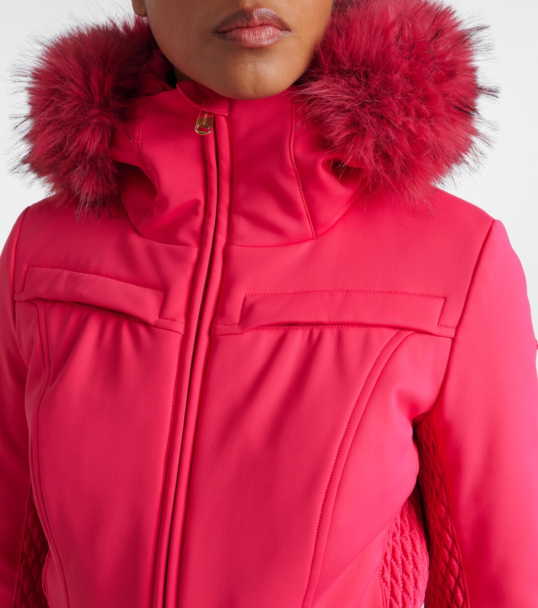 بدلة تزلج مقلّمة بقماش فروي Angele | Goldbergh