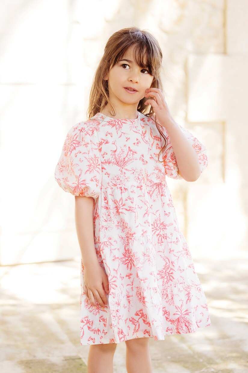 Printed puff-sleeve cotton dress | Tartine et Chocolat
